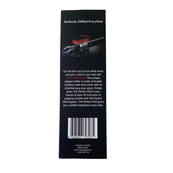 Vineyard Elite The Perfect Chill Stainless Steel Wine Chiller with Pour Spout - Picture 2 of 2